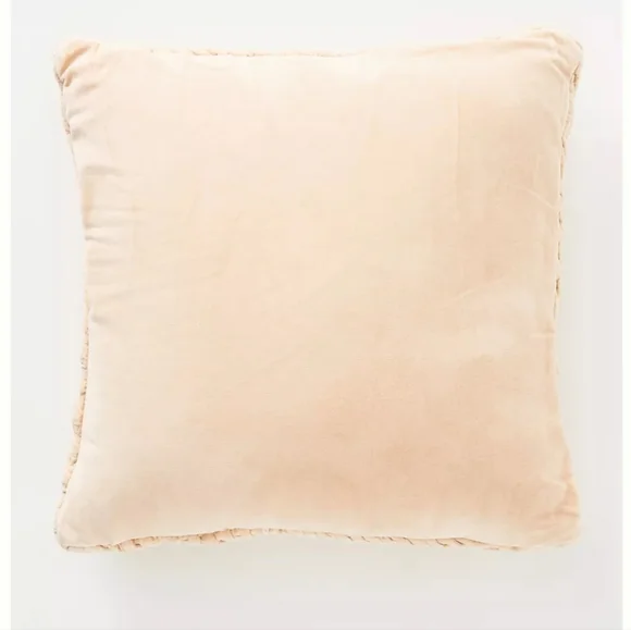 Anthropologie Kantha-stitched Washed velvet pillow - blush